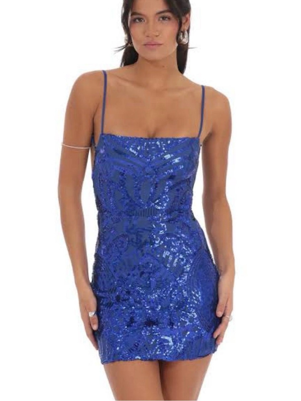Lucy in the Sky Royal Blue Sequin Hoco/ Mini Dress